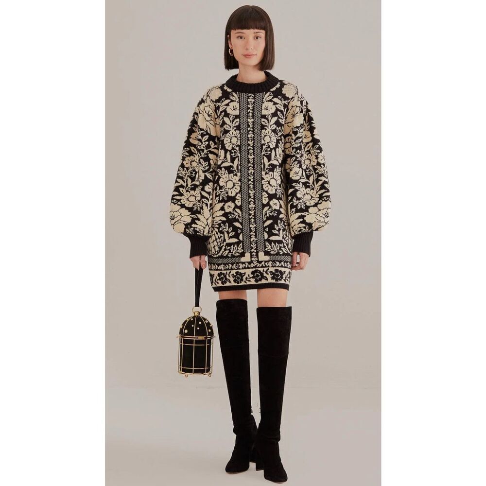 NWT NWT FARM Rio Pineapple Garden Mini Knit Dress, Small   $220